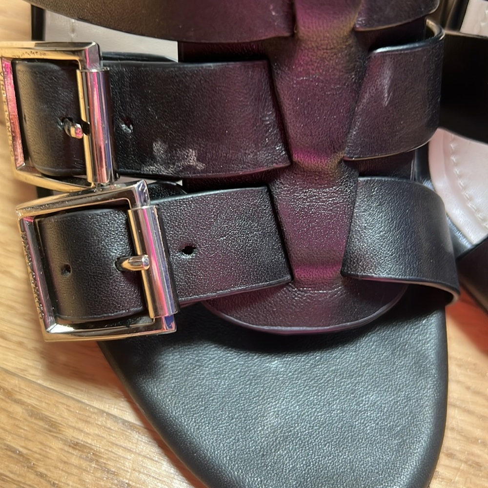 Vince Camuto Black Strappy Gladiator Wedge Sandals with Buckles – Size 8.5M - Picture 3 of 12